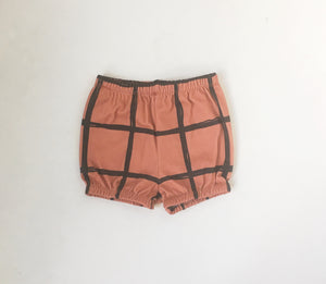 Girls Burnt Orange Plaid Shorts
